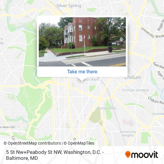 Mapa de 5 St Nw+Peabody St NW