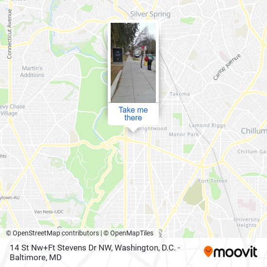 14 St Nw+Ft Stevens Dr NW map