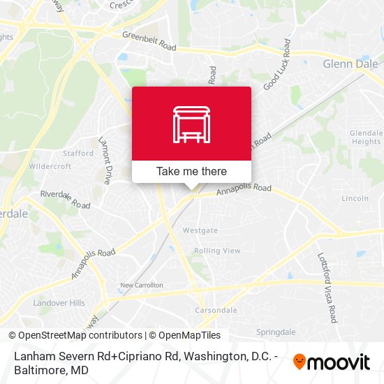 Lanham Severn Rd+Cipriano Rd map