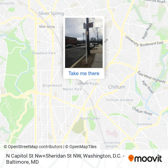 N Capitol St Nw+Sheridan St NW map