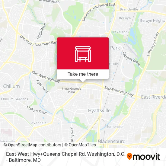 East-West Hwy+Queens Chapel Rd map
