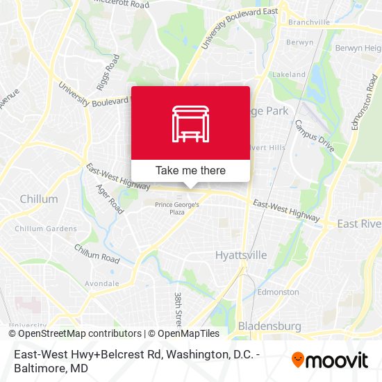 East-West Hwy+Belcrest Rd map