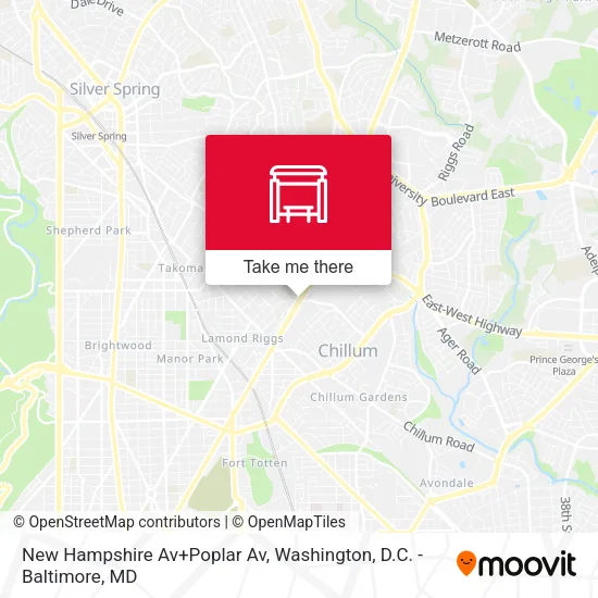 New Hampshire Av+Poplar Av map
