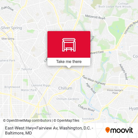 East-West Hwy+Fairview Av map