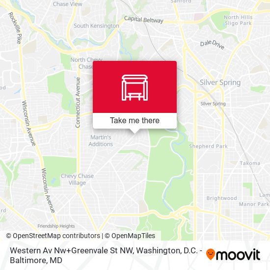 Mapa de Western Av Nw+Greenvale St NW