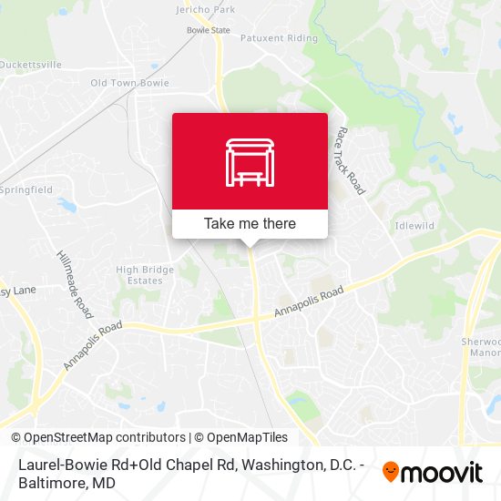 Laurel-Bowie Rd+Old Chapel Rd map