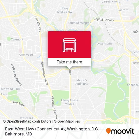 East-West Hwy+Connecticut Av map