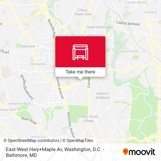 East-West Hwy+Maple Av map