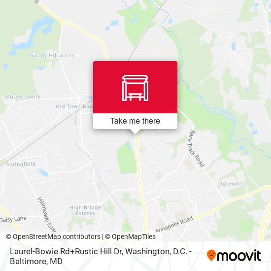 Laurel-Bowie Rd+Rustic Hill Dr map