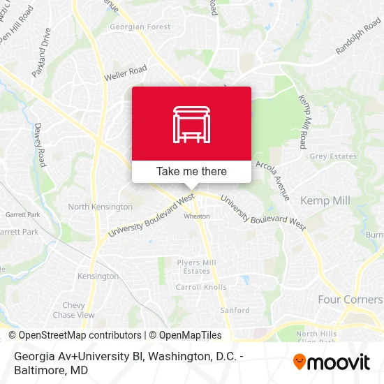 Georgia Av+University Bl map