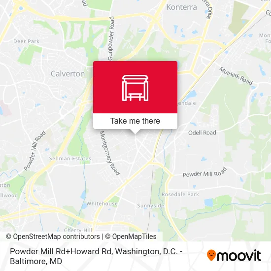 Powder Mill Rd+Howard Rd map