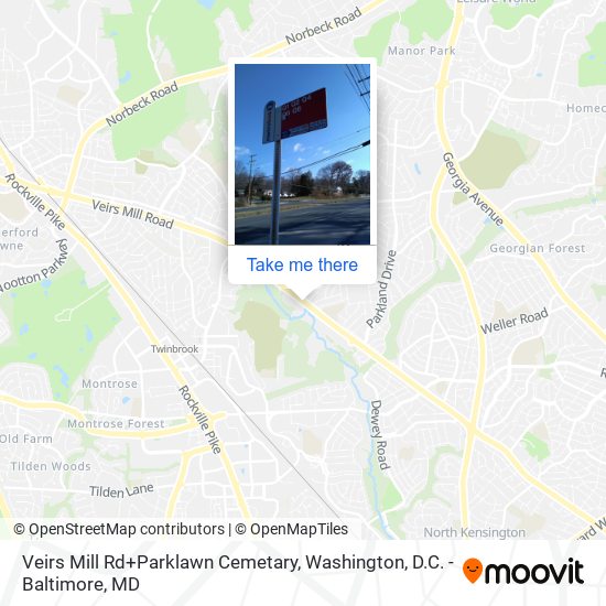 Veirs Mill Rd+Parklawn Cemetary map