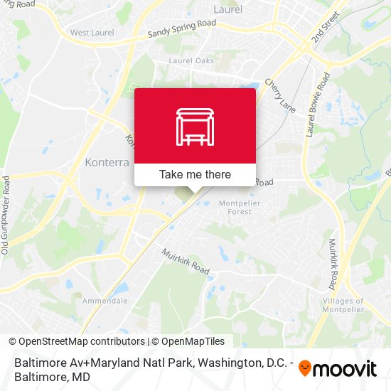 Baltimore Av+Maryland Natl Park map