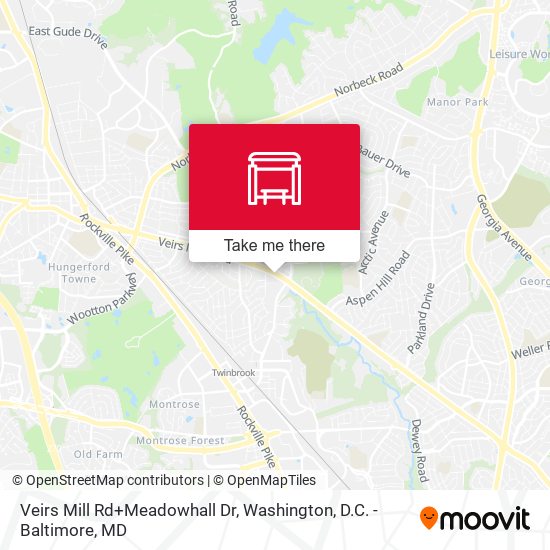 Veirs Mill Rd+Meadowhall Dr map