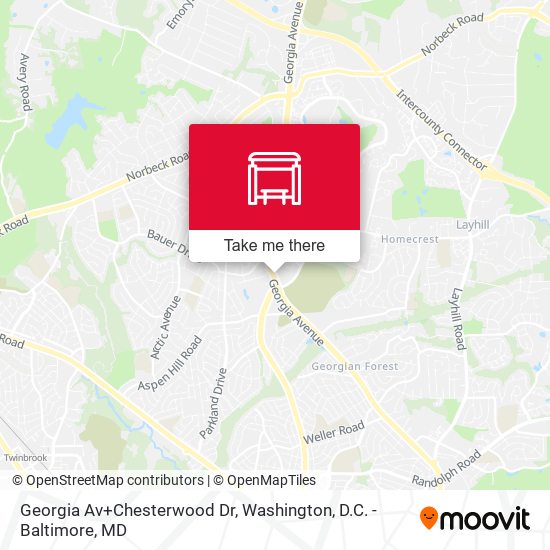 Georgia Av+Chesterwood Dr map