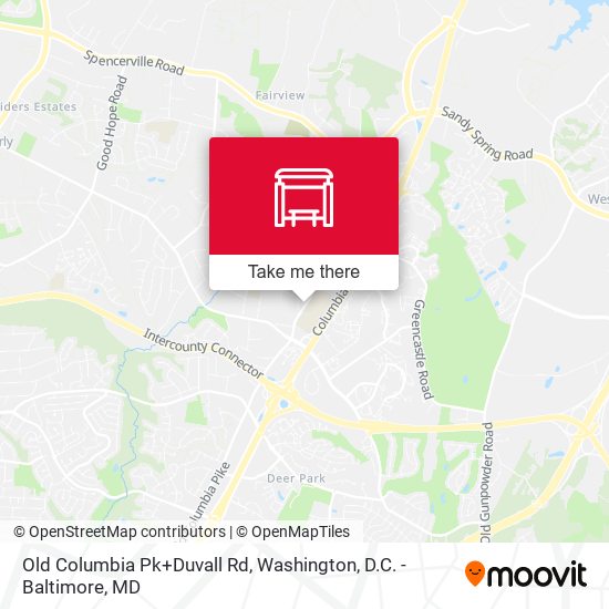 Old Columbia Pk+Duvall Rd map