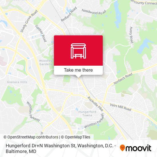Hungerford Dr+N Washington St map