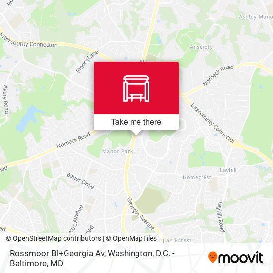 Rossmoor Bl+Georgia Av map