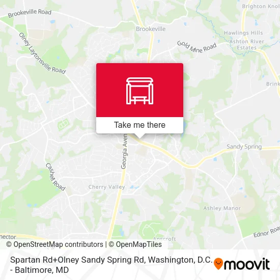 Spartan Rd+Olney Sandy Spring Rd map