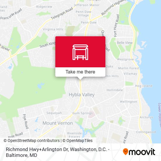 Richmond Hwy+Arlington Dr map