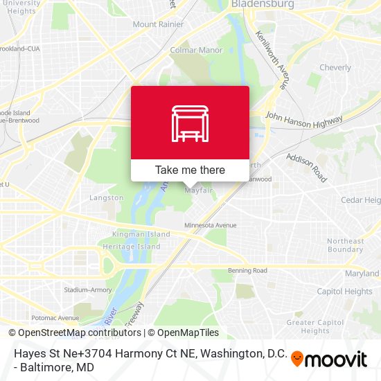 Mapa de Hayes St Ne+3704 Harmony Ct NE