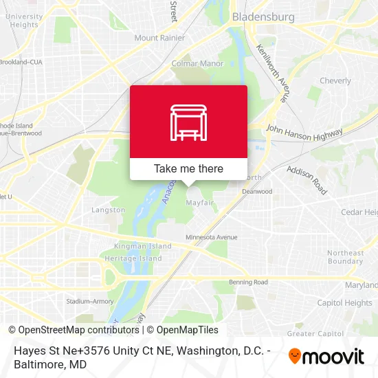 Mapa de Hayes St Ne+3576 Unity Ct NE