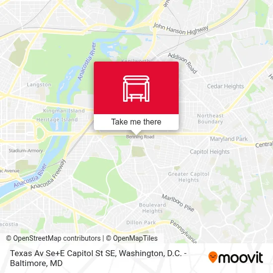 Texas Av Se+E Capitol St SE map