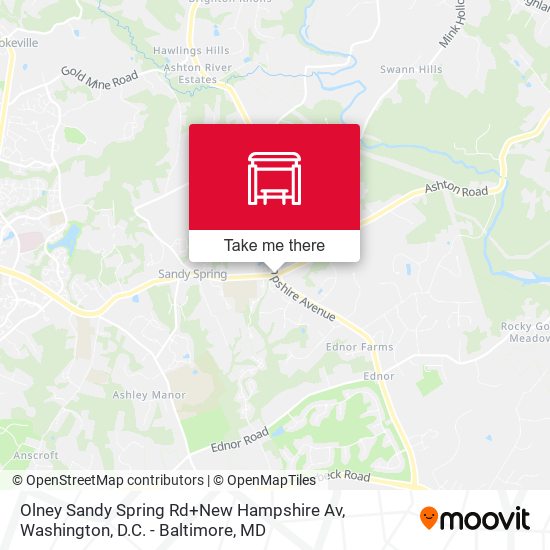 Olney Sandy Spring Rd+New Hampshire Av map