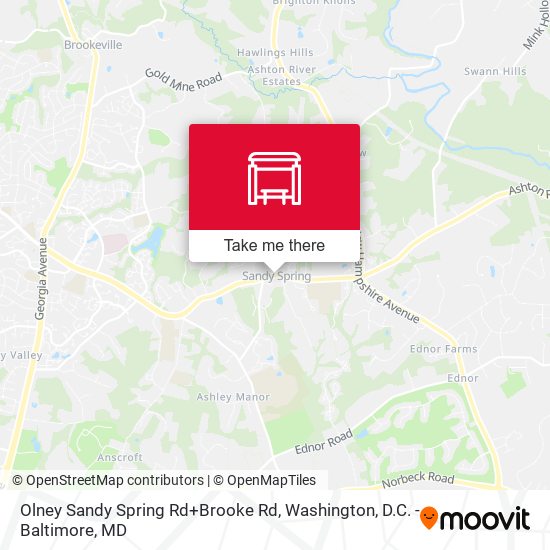 Mapa de Olney Sandy Spring Rd+Brooke Rd