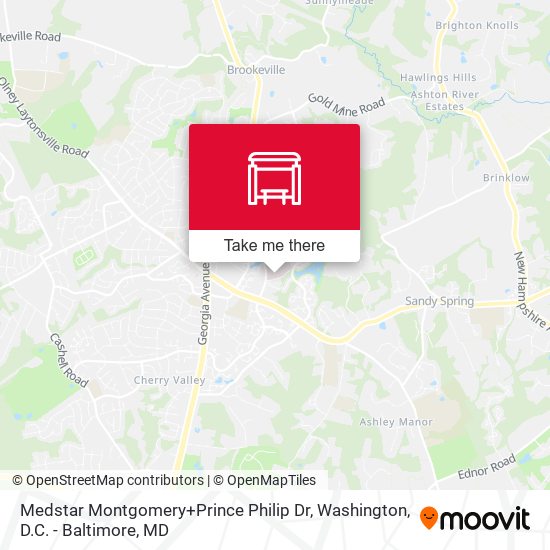 Medstar Montgomery+Prince Philip Dr map