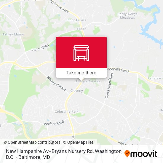 Mapa de New Hampshire Av+Bryans Nursery Rd