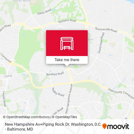 New Hampshire Av+Piping Rock Dr map