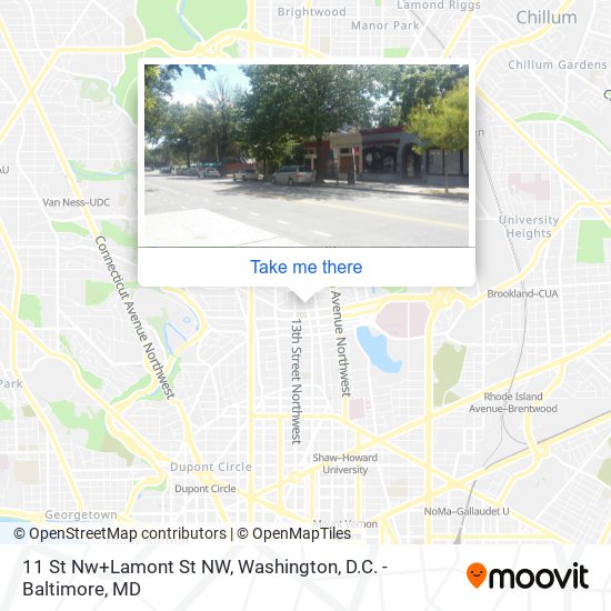 Mapa de 11 St Nw+Lamont St NW