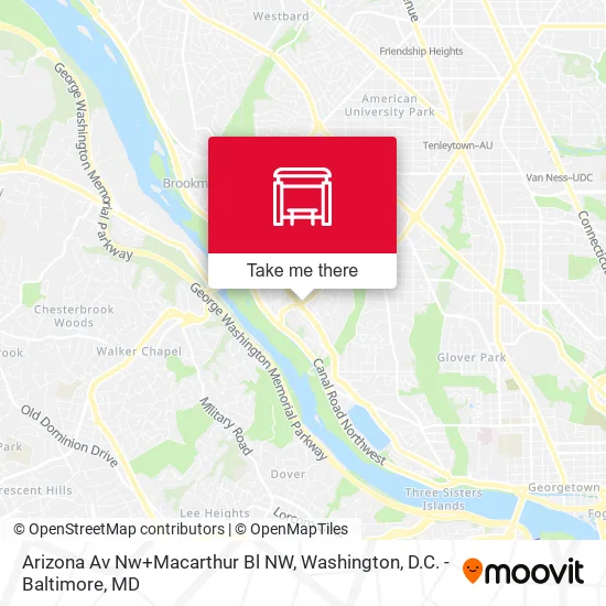 Mapa de Arizona Av Nw+Macarthur Bl NW