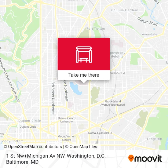 1 St Nw+Michigan Av NW map