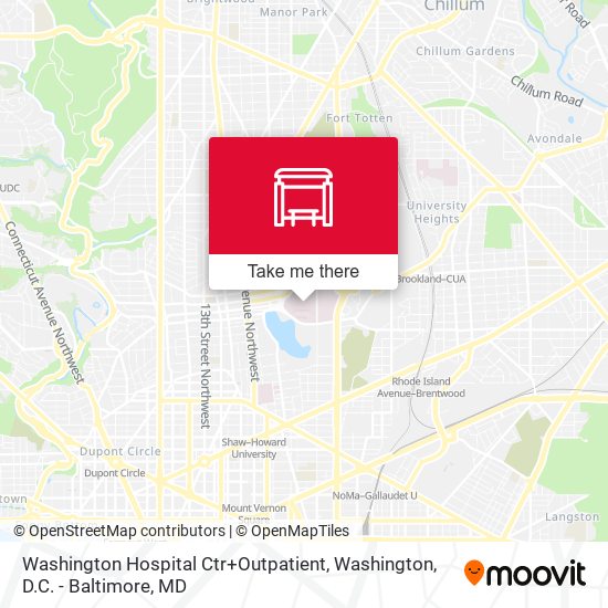 Mapa de Washington Hospital Ctr+Outpatient