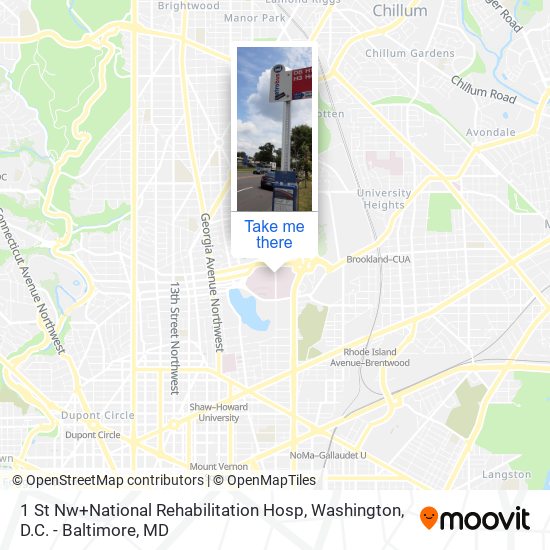 Mapa de 1 St Nw+National Rehabilitation Hosp