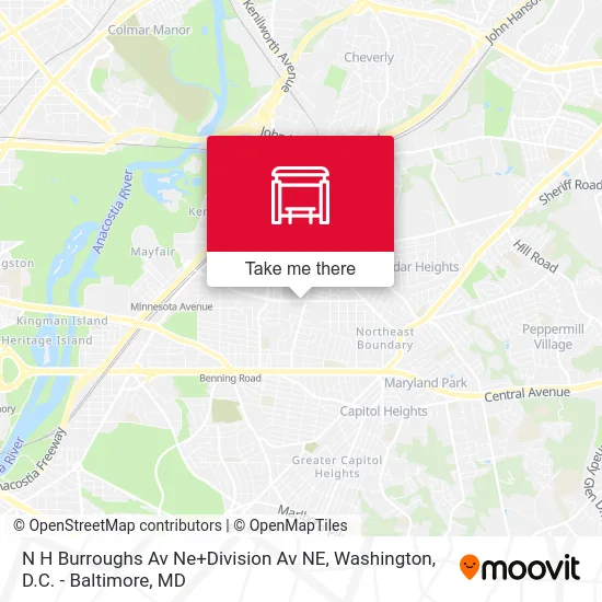 N H Burroughs Av Ne+Division Av NE map