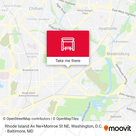 Rhode Island Av Ne+Monroe St NE map