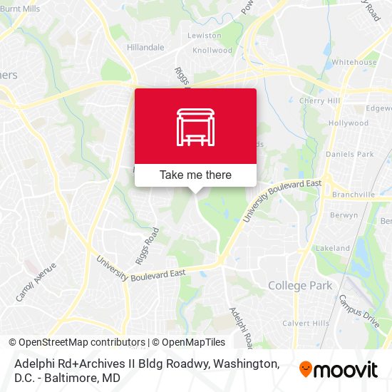 Mapa de Adelphi Rd+Archives II Bldg Roadwy