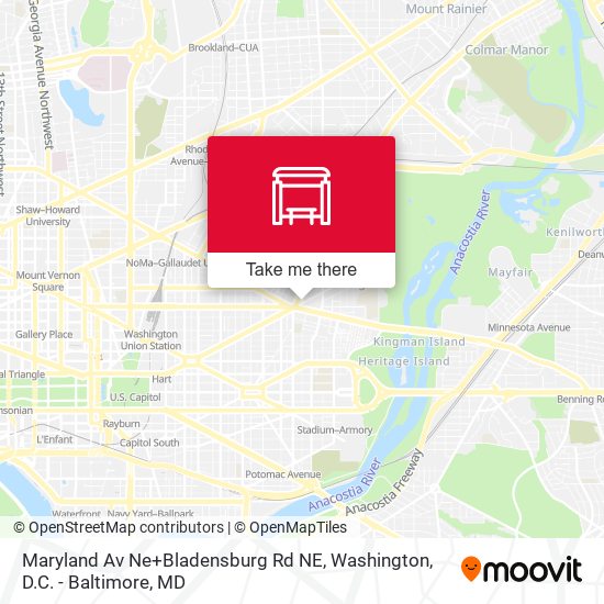 Maryland Av Ne+Bladensburg Rd NE map