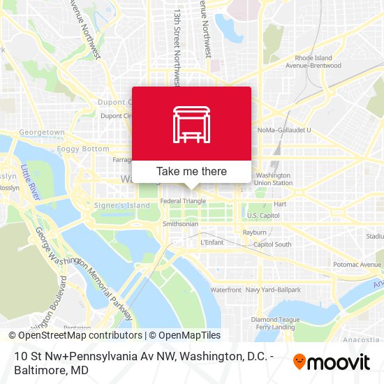 Mapa de 10 St Nw+Pennsylvania Av NW