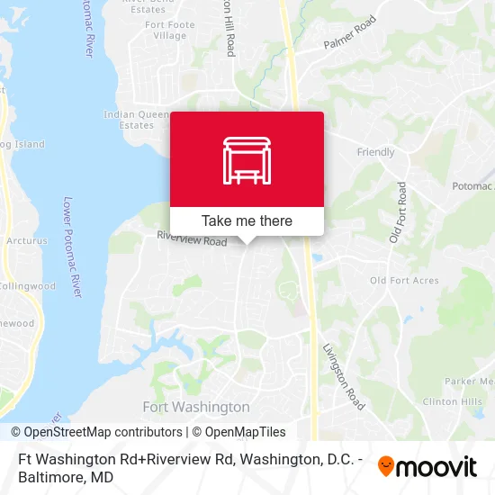 Ft Washington Rd+Riverview Rd map