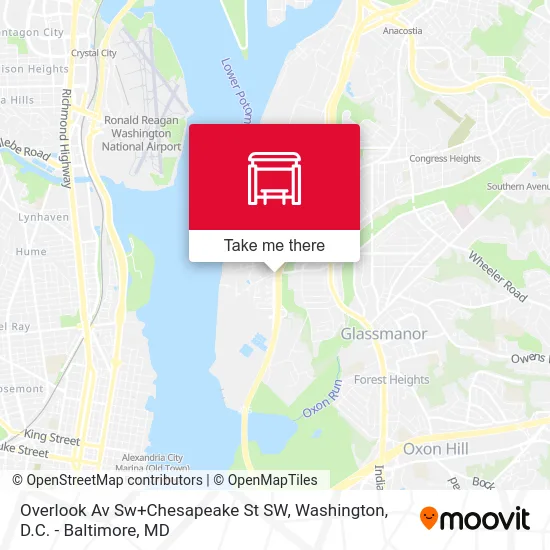 Overlook Av Sw+Chesapeake St SW map