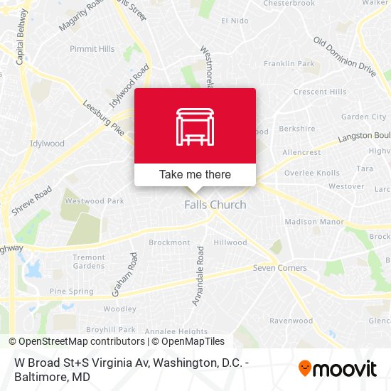 W Broad St+S Virginia Av map