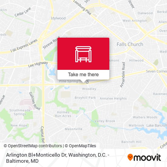 Arlington Bl+Monticello Dr map