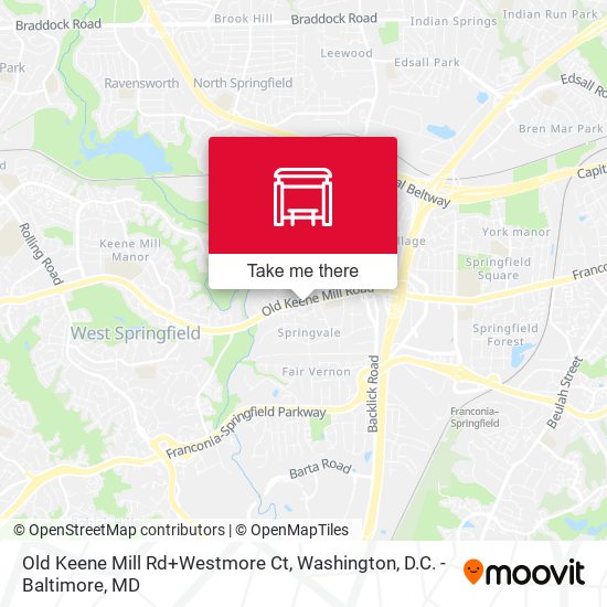 Old Keene Mill Rd+Westmore Ct map