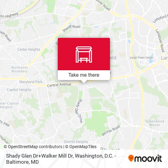 Shady Glen Dr+Walker Mill Dr map
