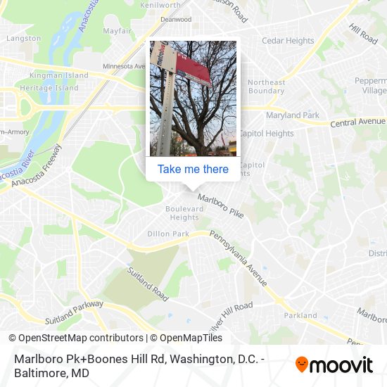 Marlboro Pk+Boones Hill Rd map