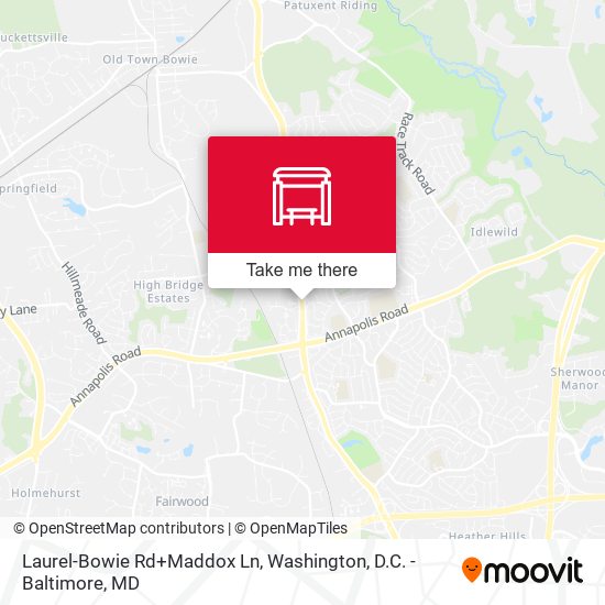 Laurel-Bowie Rd+Maddox Ln map